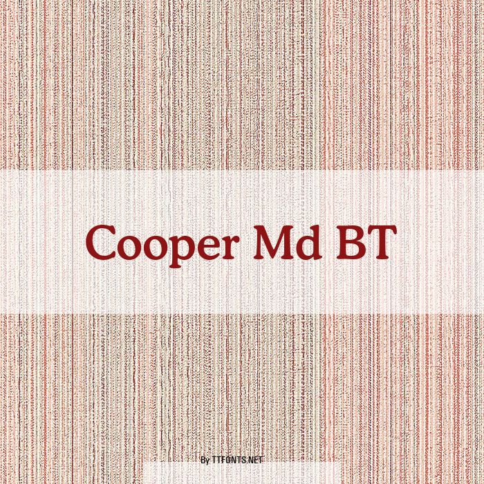 Cooper Md BT example